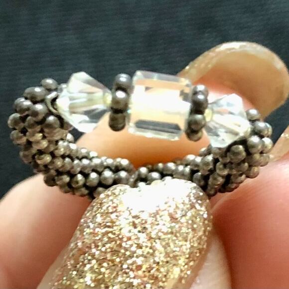 Swarovski crystal Stretch ring Toe Ring Sterling Silver choose color NWT - Picture 5 of 7